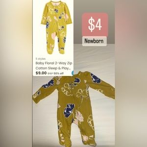 Newborn girls Carters pajama